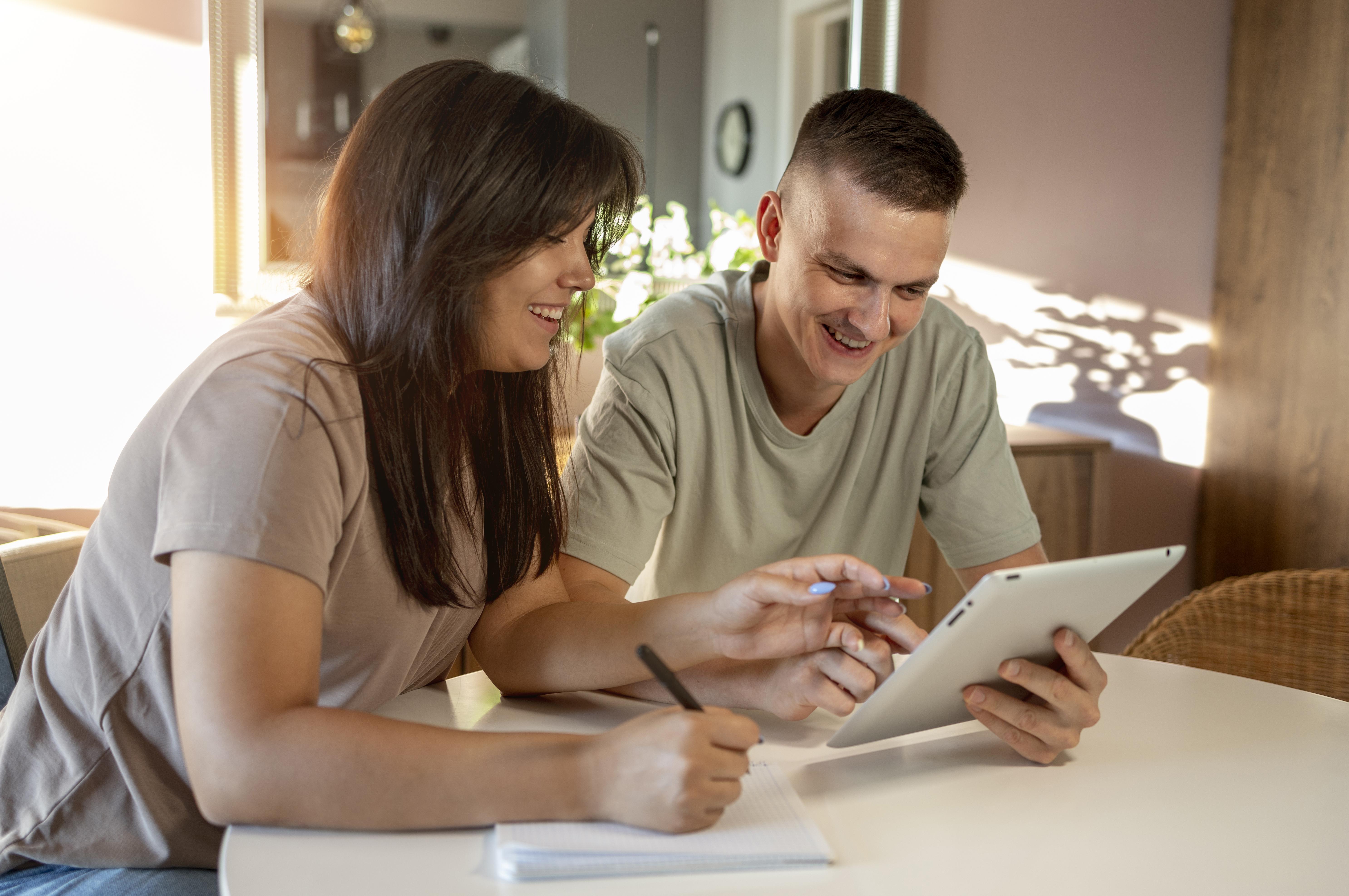 Person completing online surveys